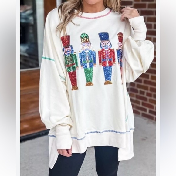 Fantastic Fawn Tops - Fantastic Fawn nutcracker sequin top size medium